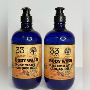 Naturisa Rosemary Argan Oil Body Wash Lot of 2